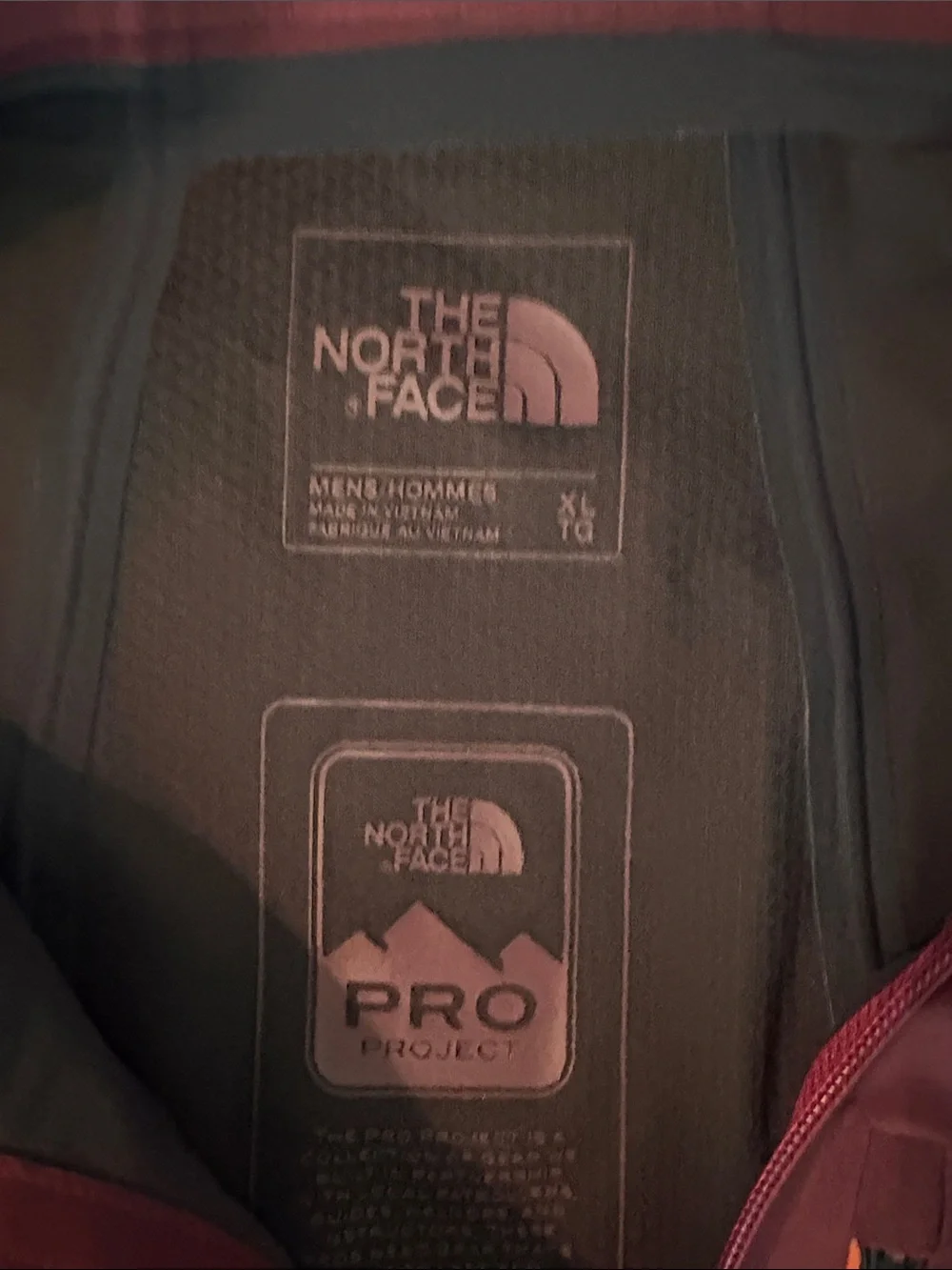 North Face Men's Hooded Softshell Jacket in Burgundy and Black